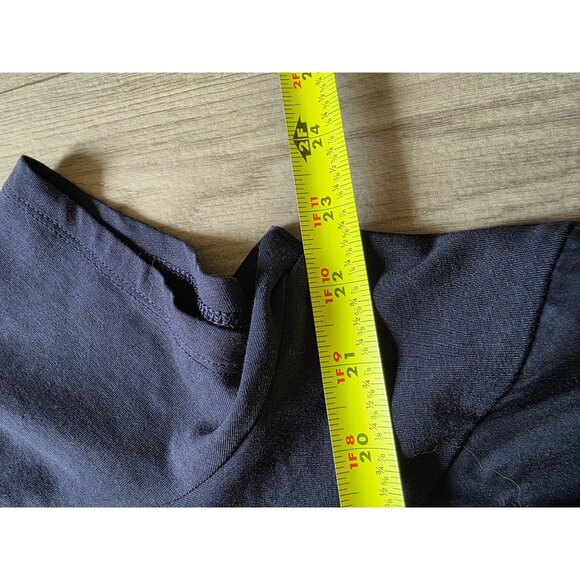 Chicos Navy Fluuter Cap Date Night Tee Ruffled Short Sleeve Top Size XL NWT - Picture 8 of 8